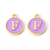 Golden Plated Alloy Enamel Charms X-ENAM-S118-10F-1