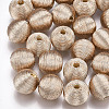 Wood Beads Covered with Polyester Cord Wire X-WOVE-S117-14mm-05-2