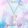 SHEGRACE Rhodium Plated 925 Sterling Silver Initial Pendant Necklaces JN902A-5
