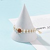 Glass & Shell Pearl Bead Bracele BJEW-TA00180-02-4