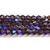 Transparent Electroplate Glass Beads Strands GLAA-F029-3mm-D04-1