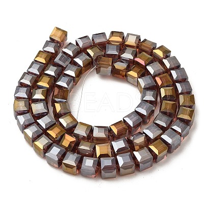 Electroplate Glass Beads Strands EGLA-D018-8x8mm-81-1