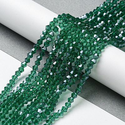 Transparent Electroplate Glass Beads Strands GLAA-F029-4mm-C10-1