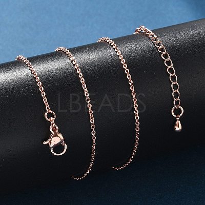 Brass Cable Chain Necklaces X-MAK-P011-01RG-1