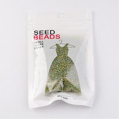 Round Transparent Colors Rainbow Glass Seed Beads X-SEED-A007-2mm-164-1