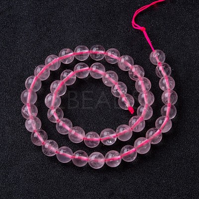 Natural Rose Quartz Bead Strands X-G-R173-8mm-04-1