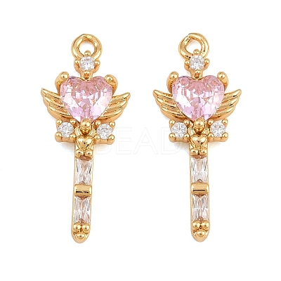 Brass Micro Pave Cubic Zirconia Pendants CU-CBA7392-08G-02-1