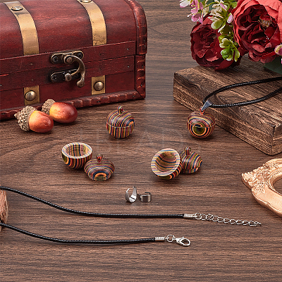 DIY Locket Necklace Making Kit WOOD-SC0001-58B-1