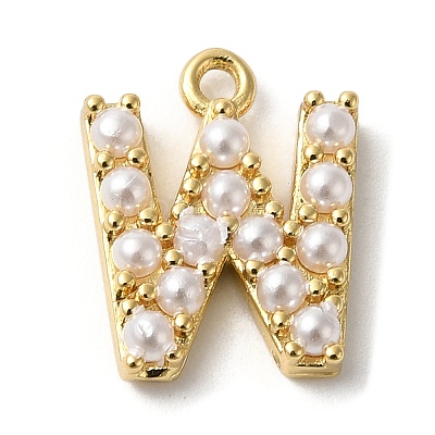 Plastic Imitation Pearl Pendants KK-P230-17G-W-1