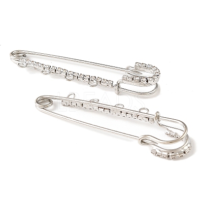 Iron Rhinestone Safety Pins Brooch Findings JEWB-E045-01B-P-1