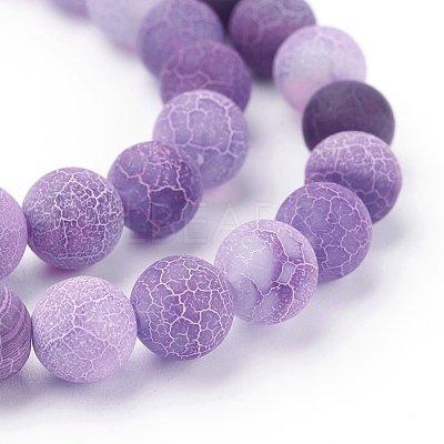 Natural Crackle Agate Beads Strands G-G055-8mm-8-1