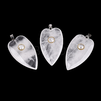 Natural Quartz Crystal Rock Crystal Pendants G-Q601-47I-1