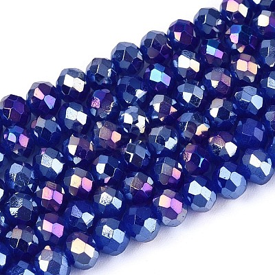 Baking Electroplate Glass Beads Strands DGLA-A039-J4mm-B25-1
