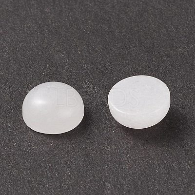 Natural White Jade Cabochons G-P393-R69-8MM-1