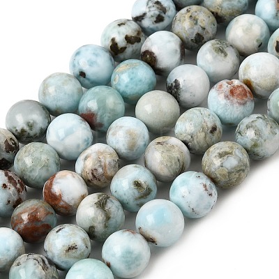 Natural Larimar Beads Strands GG-CBA19D6-A01-8mm-1