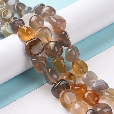 Natural Grey Agate Beads Strands G-A208-03-1