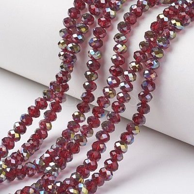 Electroplate Transparent Glass Beads Strands EGLA-A034-T6mm-S14-1