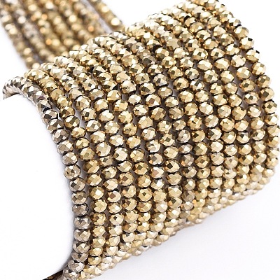 Electroplate Glass Beads Strands EGLA-F149-FP-02-1