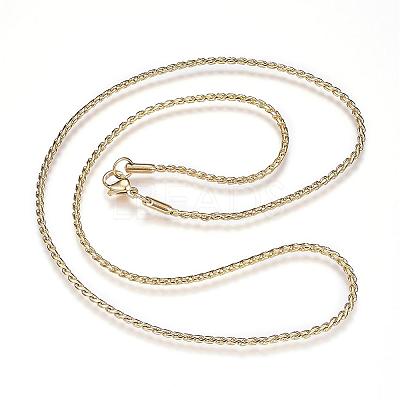304 Stainless Steel Twisted Chain Necklaces NJEW-D285-22G-1