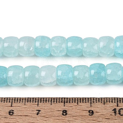 Baking Paint Crackle Glass Beads Strands DGLA-N019-02A-07-1