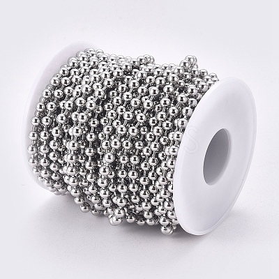 Tarnish Resistant 304 Stainless Steel Ball Chains CHS-A002B-4.0mm-1
