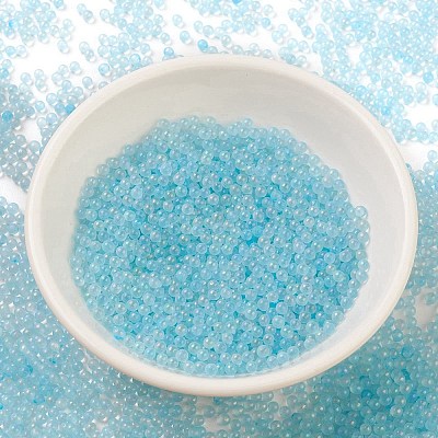 Luminous Transparent Glass Seed Round Beads GLAA-F124-D07-A-1