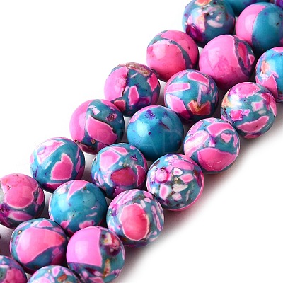 Dyed Natural Magnesite Beads Strands G-L617-D01-8mm-05-1