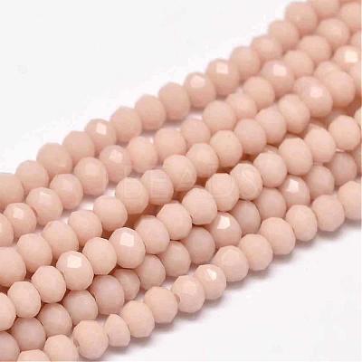 Faceted Rondelle Glass Beads Strands GLAA-I033-4mm-23-1