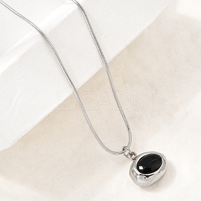 304 Stainless Steel Pave Cubic Zirconia Pendant Necklaces SA-CBADCF0-03P-1