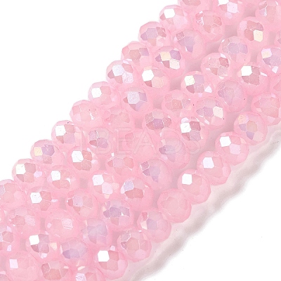 Baking Electroplate Glass Beads Strands DGLA-A039-J6MM-B15-1