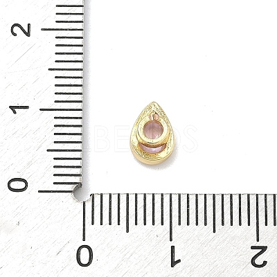 Teardrop Brass Micro Pave Cubic Zirconia Cabochons KK-P345-13G-B01-1
