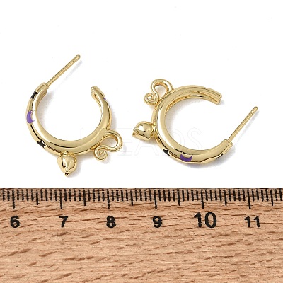 Brass Enamel Stud Earrings KK-CBA8324-23G-1