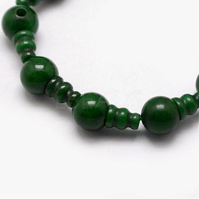 Natural Jade 3-Hole Guru Bead Strands G-K149-28-1