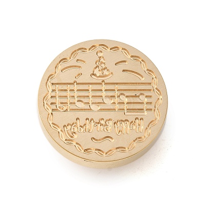 Golden Tone Wax Seal Brass Stamp Heads AJEW-U008-02G-18-1