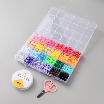 DIY Plastic Barrel Beads Bracelets Makings Kits DIY-WH0888-420-1