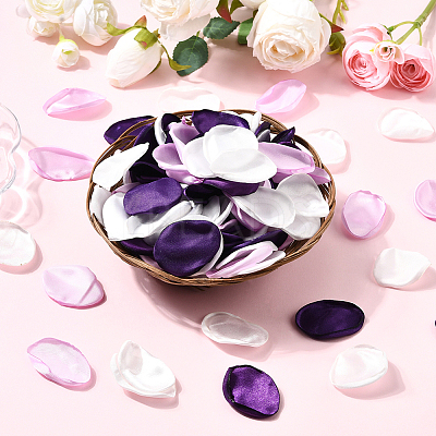 Polyester Artificial Rose Flower Petals AJEW-WH20067-107L-1