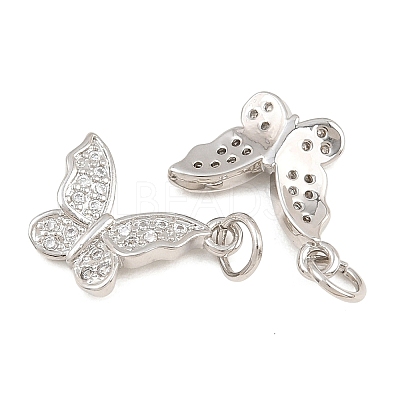 Brass Micro Pave Cubic Zirconia Charms CU-CBA908F-05P-05-1