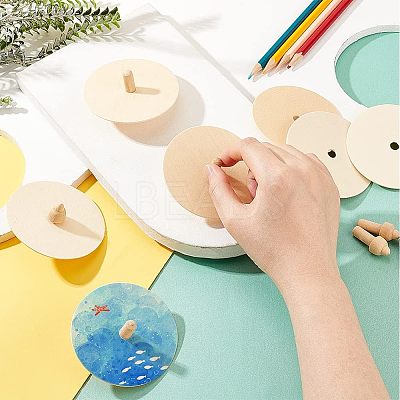 Wooden Spinning Tops WOOD-WH0027-66-1