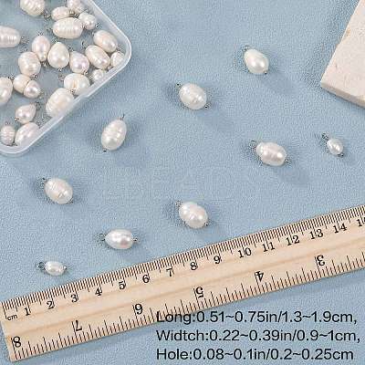 60Pcs 3 Styles Natural Cultured Freshwater Pearl Pendants PALLOY-SW0008-02-1