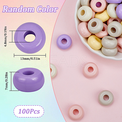 100Pcs Opaque Acrylic Beads MACR-SP0001-35-1