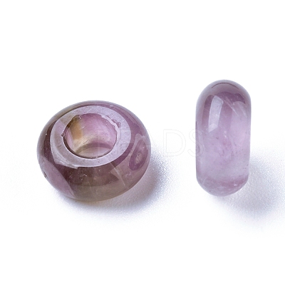 Natural Amethyst European Beads G-G740-12x6mm-13-1