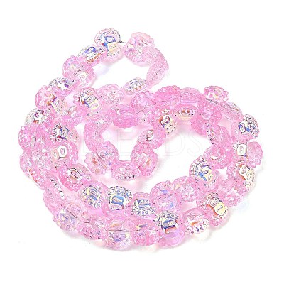 Electroplate Baking Paint Transparent Glass Beads Strands GL-CBA17FF-01H-1