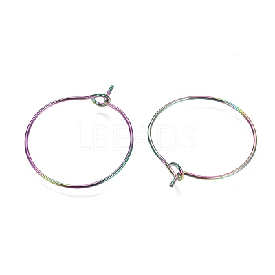 Ion Plating(IP) 316L Surgical Stainless Steel Hoop Earring Findings STAS-G130-03M-21MM-1