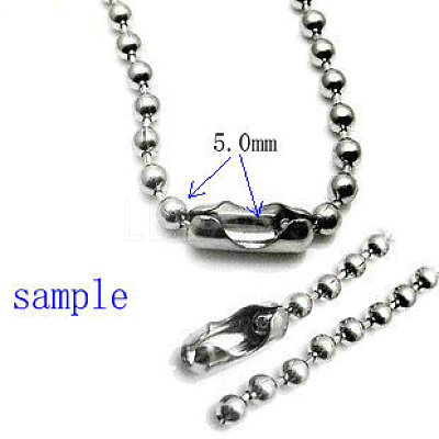 Tarnish Resistant Stainless Steel Ball Chain Connectors STAS-L019C-P-1