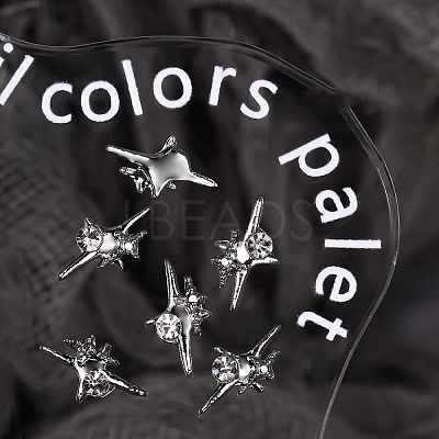 Star Alloy Rhinestone Cabochons MRMJ-WH0075-114-24-1