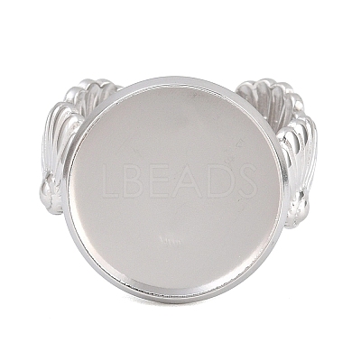 Shell Shape 304 Stainless Steel Cuff Ring Components SA-CBA098D-03P-E-1