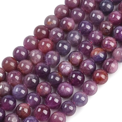 Natural Gemstone Ruby Round Beads Strands G-O017-7mm-06-01-1