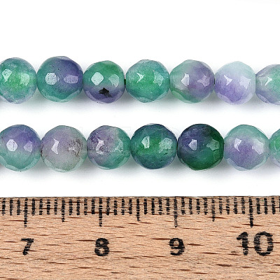 Dyed Natural White Jade Beads Strands G-T139-6mm-60-18-1