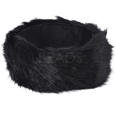 1Pc Faux Fur Fiber Yarn Warmer Headbands COHT-CY0001-01F-1