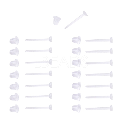 1000Pcs 2 Style Eco-Friendly Plastic Stud Earring Findings KY-YW0001-11-1